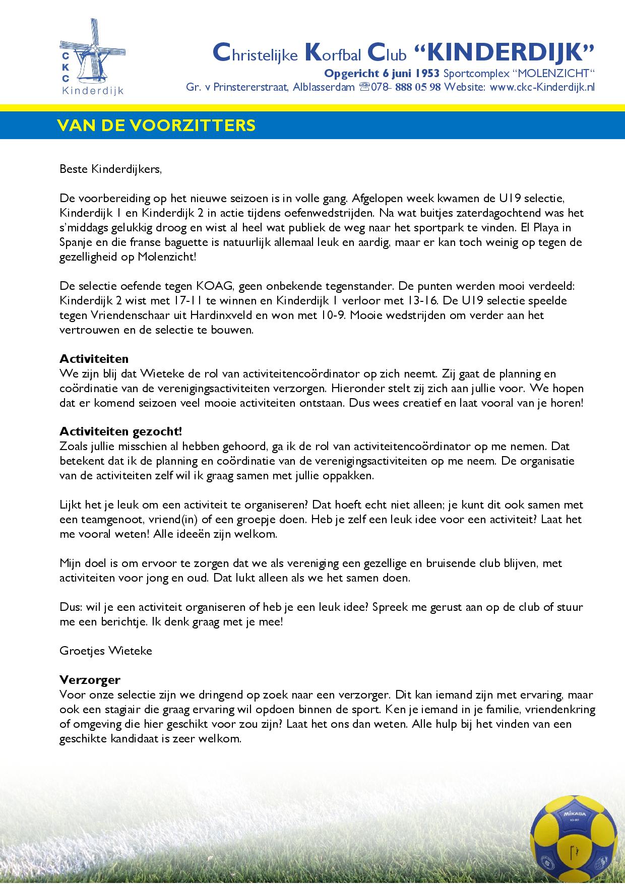 Weekbrief 24 augustus  2026