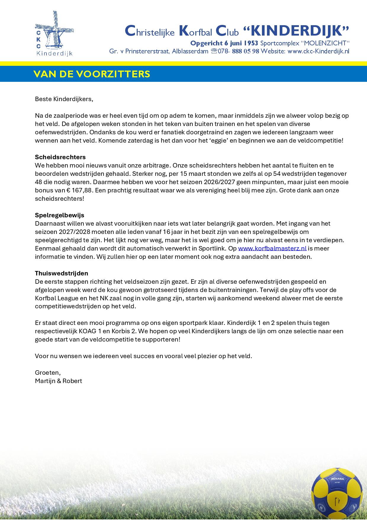 Weekbrief 30 maart 2026