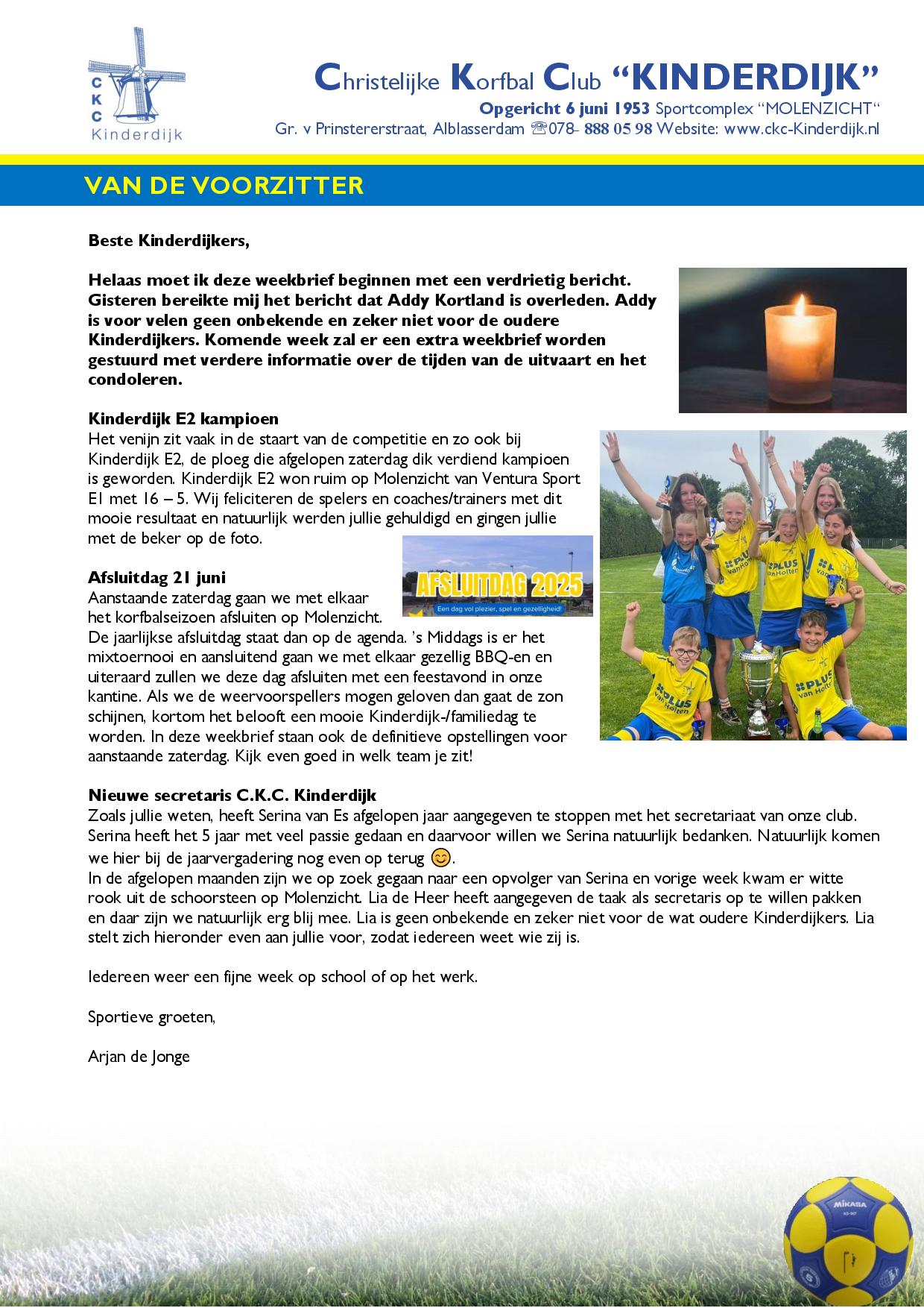 Weekbrief 16 juni 2025