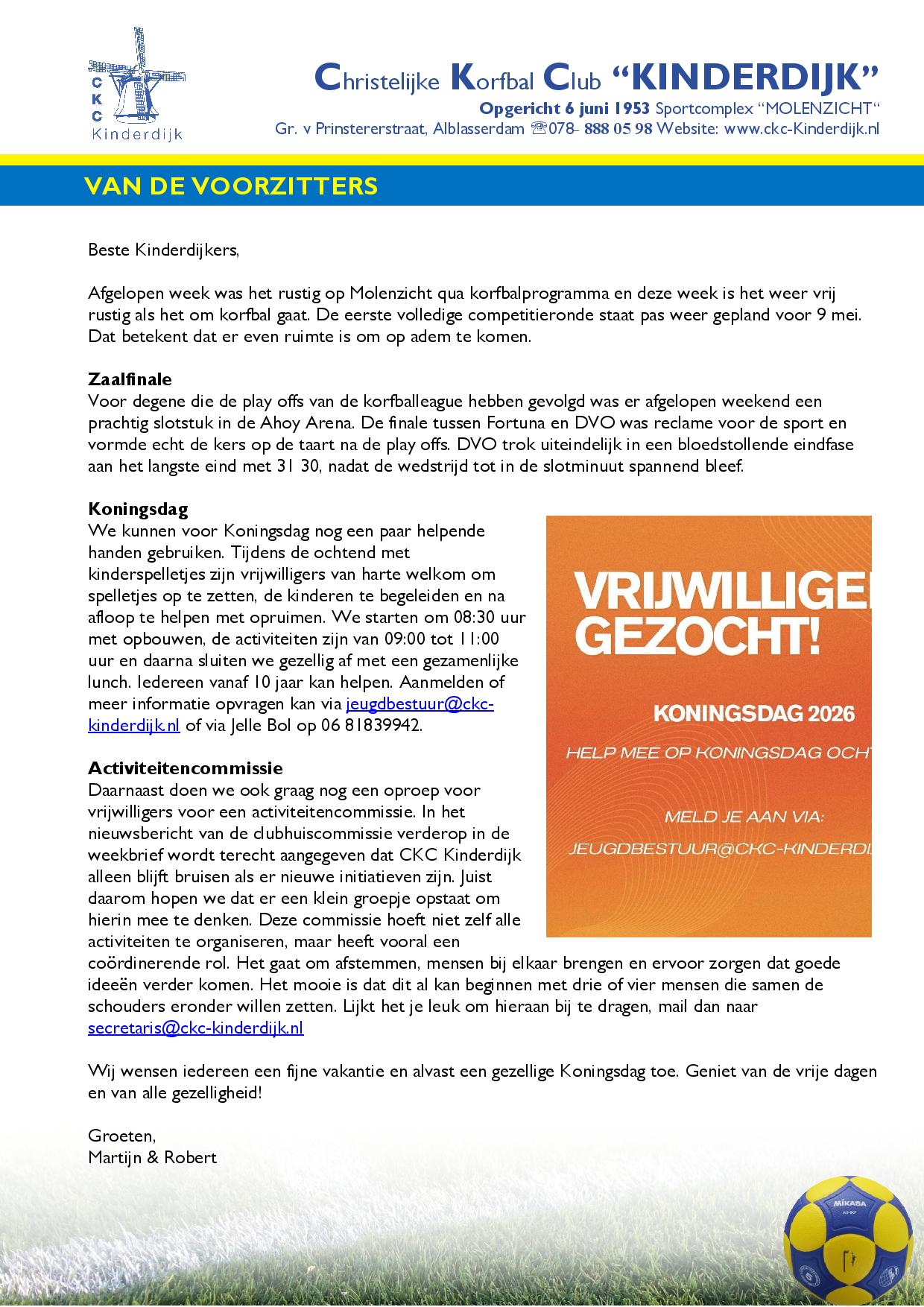 Weekbrief 20 april 2026