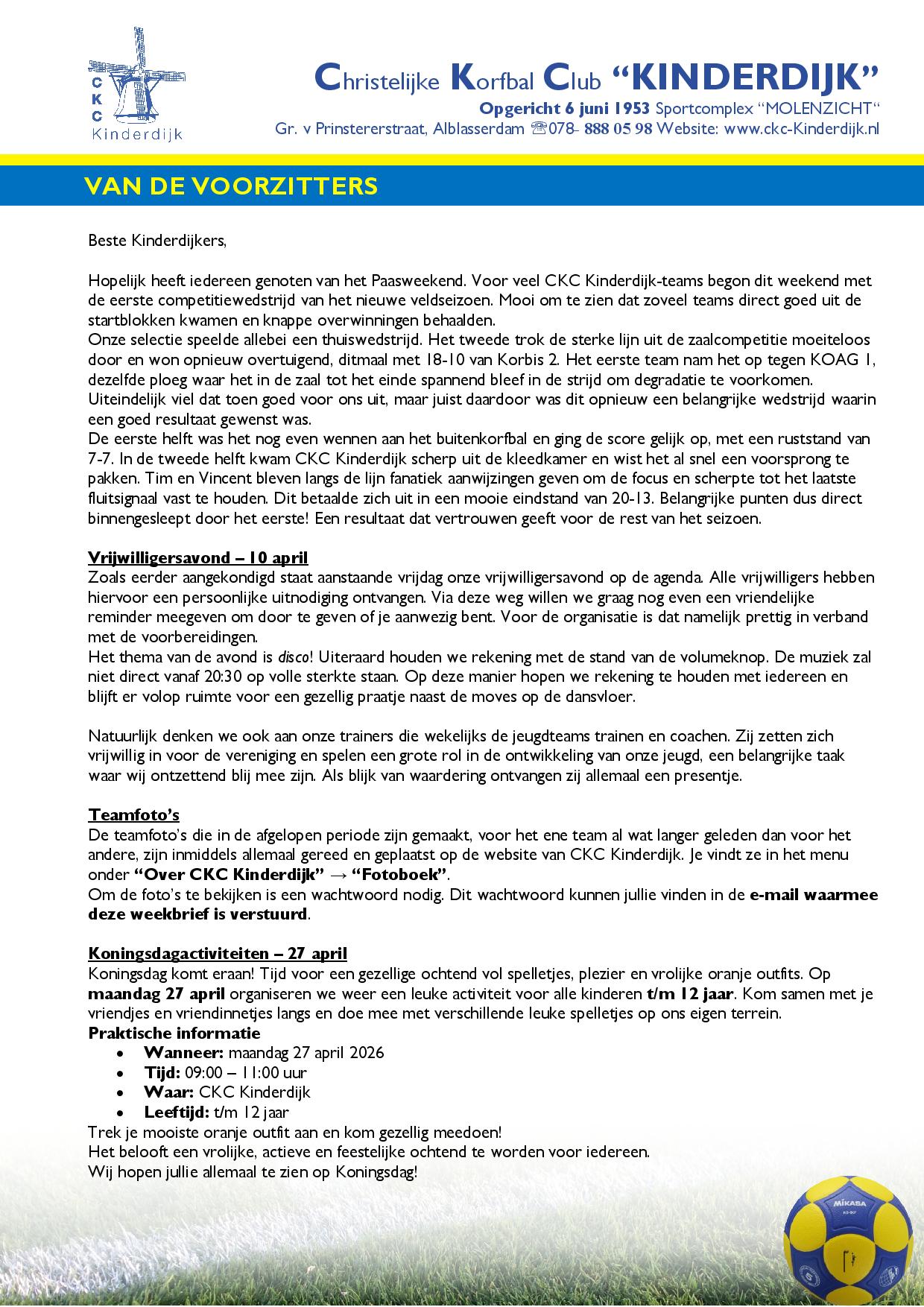 Weekbrief 6 april 2026